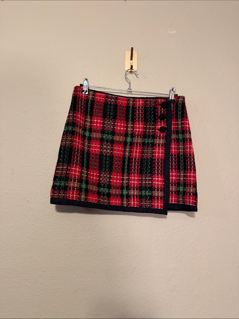 Vineyard Vines Festive Red & Black Tartan Plaid Wool Plaid Skirt Size 6